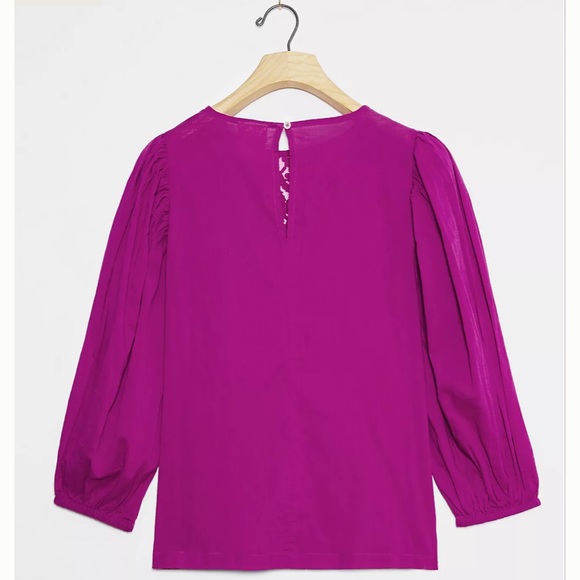 NWT Farm Rio Kelsie Peasant Blouse Purple Anthro - Picture 4 of 14